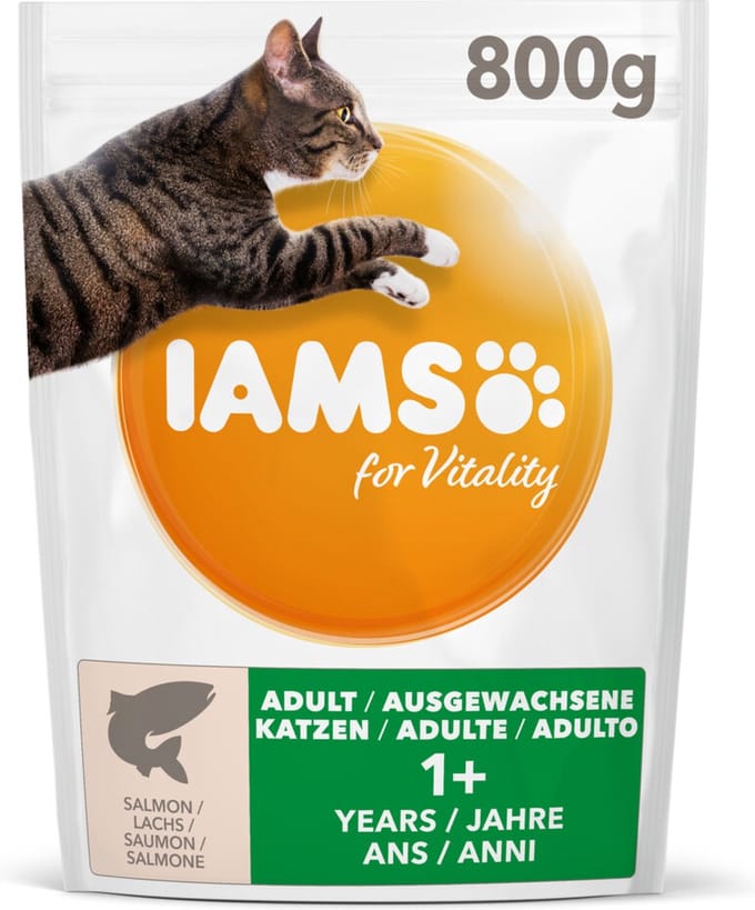 5x Iams Kat Adult Zalm 800 gr