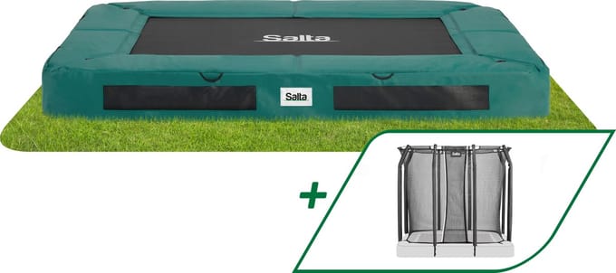 Salta Premium Ground - Inground trampoline met veiligheidsnet - 214 x 153 cm - Groen