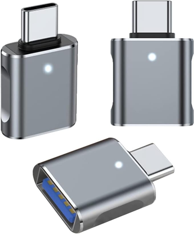 USB C Adapter Set van 3, USB C naar USB 3.0 OTG Adapter voor MacBook, iPhone, iPad, Samsung Galaxy en Google Pixel - Geschikt voor Type-C Telefoons en Tablets (Grijs)