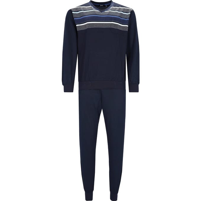 Comfortabele blauwe heren pyjama van Hajo - Blauw - Maat - 60