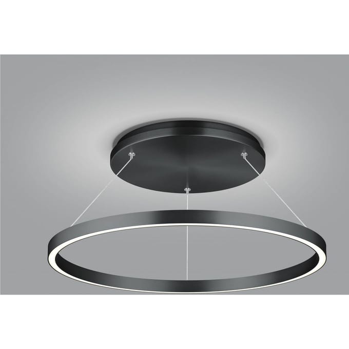 Knapstein LED hanglamp Lisa-D, ringvormig, zwart