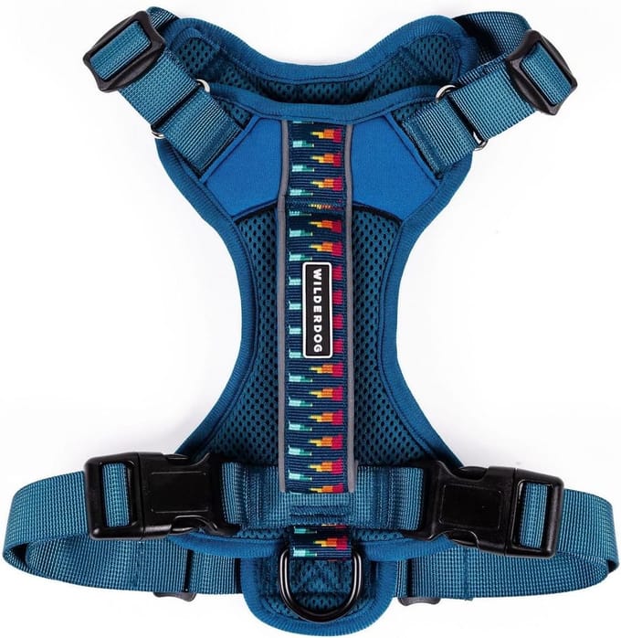 Wilderdog Lichtgewicht Hondentuig met Reflecterende Bandjes - Klein - Pacific Blue