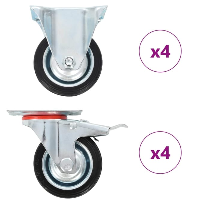 vidaXL 8 st Wielen 75 mm