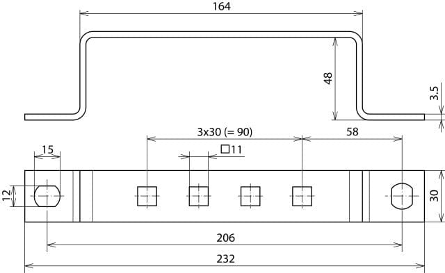 Dehn ES 4AP roestvast stalen aardingsrail met 1x4 aansluitingen - 472309