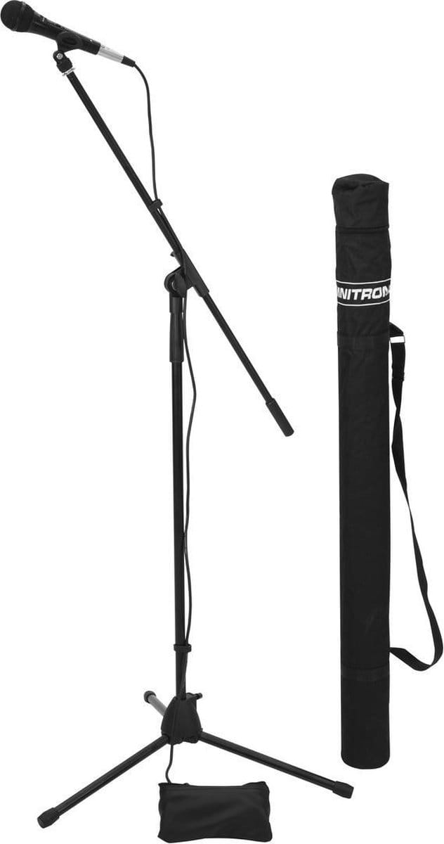 Hand Microfoonset Omnitronic Zendmethode:Kabelgebonden Incl. kabel, Incl. standaard, Incl. klem, Incl. tas