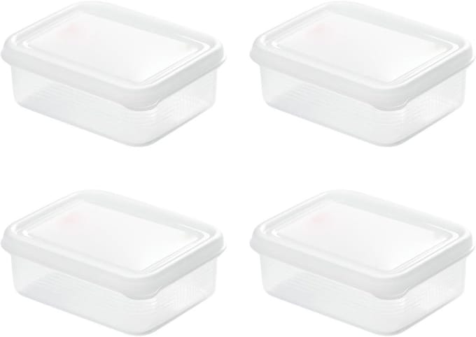 Diepvriesdozen - Opslagcontainers - Voedsel Bewaren - Duurzaam Materiaal - 4 Stuks - Transparant
