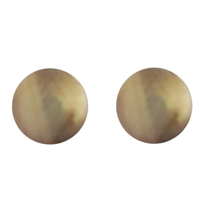 Behave - Oorbellen - Taupe Bruin - Schelp - Rond, Diameter 2 cm