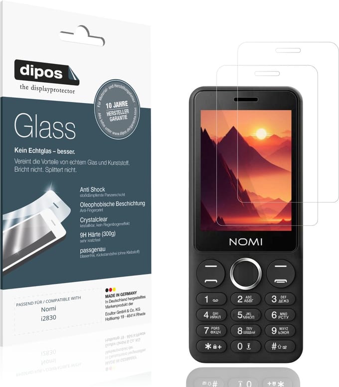 dipos – 2x Pantserfolie geschikt voor Nomi i2830 | 9H Screenprotector