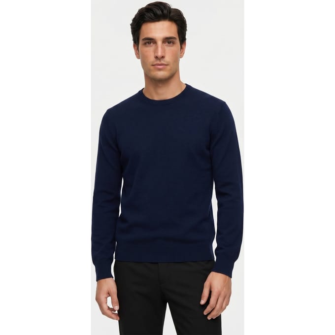 Brooks Brothers Merino Wool Crew-neck Sweater Navy Größe: S | Pullover Outlet | Herren | Blau