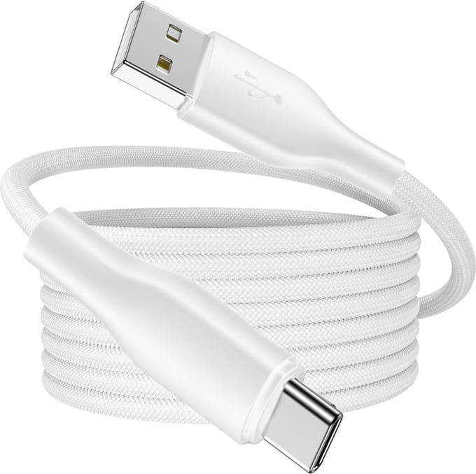 USB A naar USB C Kabel - 3 Meter - Nylon - Geschikt voor Android Auto en Apple CarPlay ( iPhone 15 en iPhone 16 )