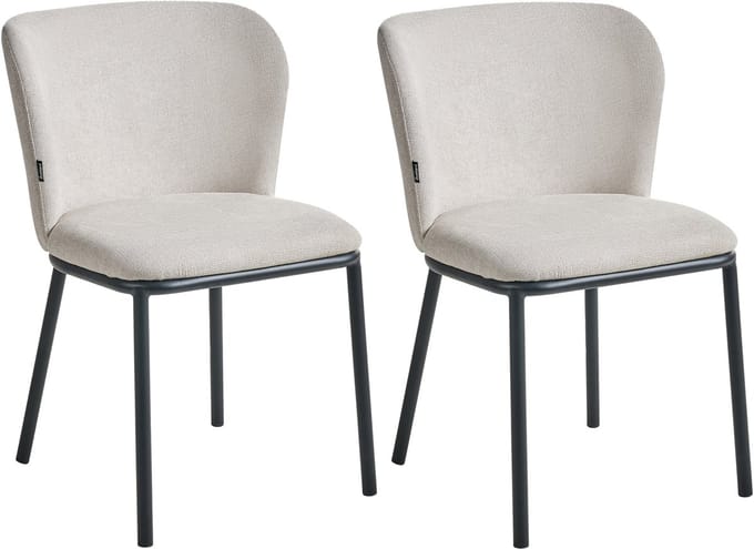 ARTESIA - Eetkamerstoel set van 2 - Lichtbeige - Polyester