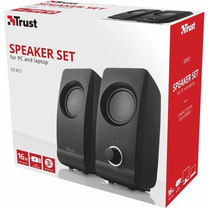 Trust Remo 2.0 PC-luidsprekers Kabelgebonden 16 W Zwart
