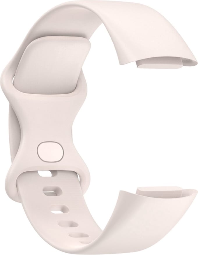 Go Go Gadget - Siliconen smartwatch bandje - Geschikt voor Fitbit Charge 5/6 - Maat M/L - Ivory