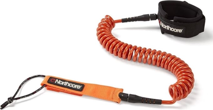 2026 Northcore 10FT SUP Coiled Leash - Orange