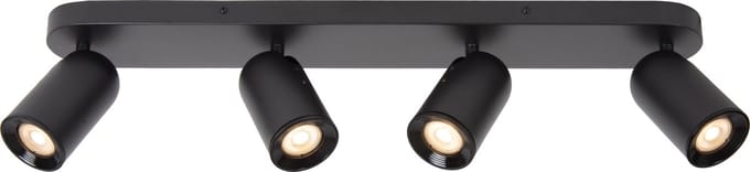 Lucide PUNCH - Plafondspot (Plafondlamp) - 4xGU10 (MR16) - Zwart