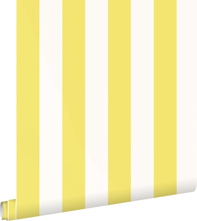 ESTAhome behang strepen geel en wit - 53 cm x 10.05 m - 139911