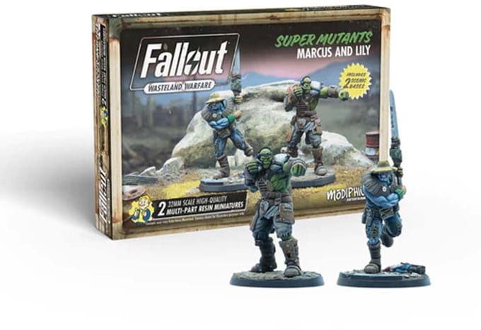 Fallout: Wasteland Warfare - Super Mutants: Marcus and Lily - Uitbreiding - Modiphius Entertainment - Ongeschilderd