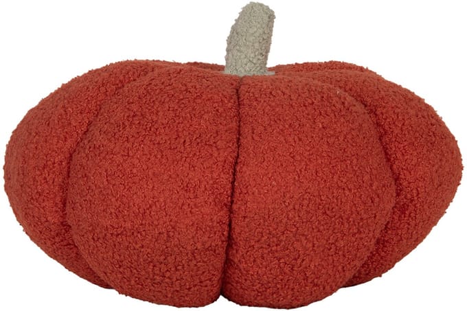 Clayre & Eef Decoratie Pompoen Ø 35x22 cm Rood Polyester Herfst decoratie