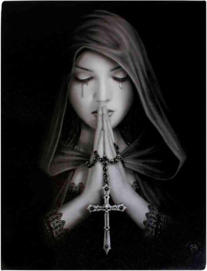 Anne Stokes Gothic Prayer canvas schilderij