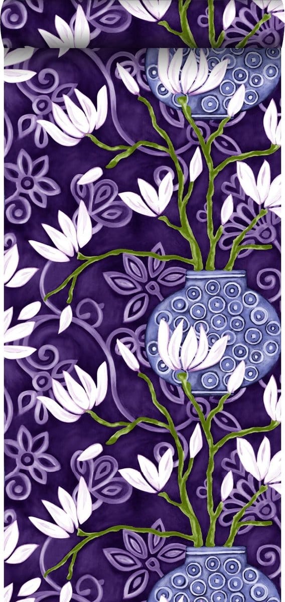 Origin Wallcoverings behang magnolia paars - 53 cm x 10.05 m - 346924