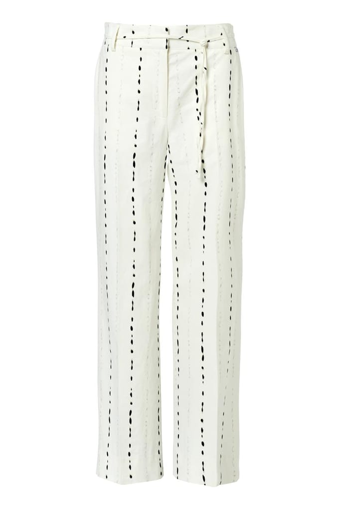 Paige Print Broek Offwhite / Zwart