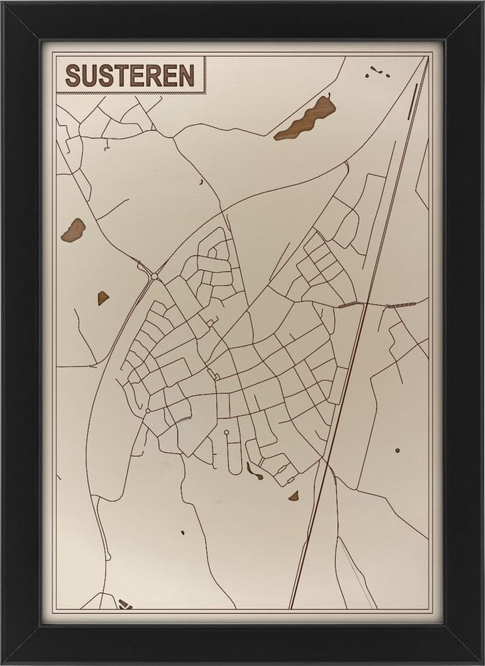Houten stadskaart van Susteren