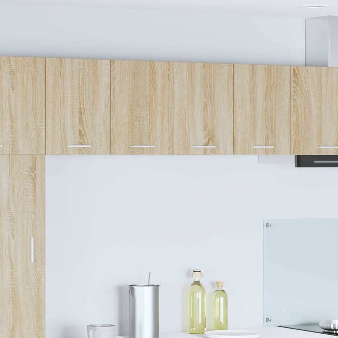 vidaXL - Hangkast - 2 - st - Sonoma - Eik - en - Wit - Bewerkt - hout