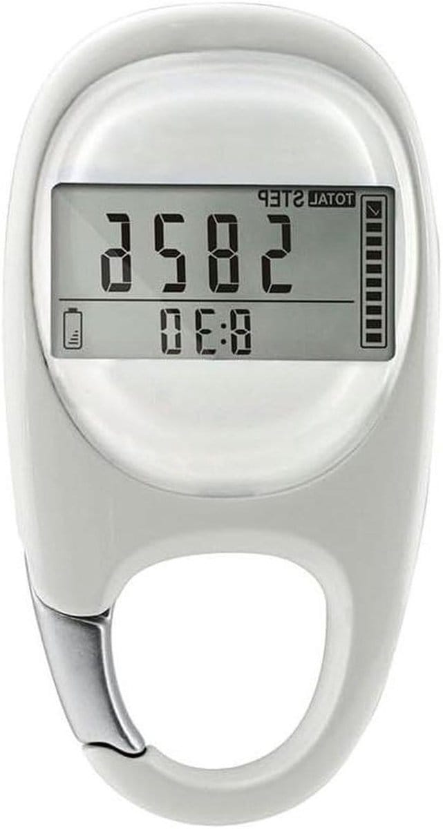 Digitale Stappenteller - Activiteitstracker - Fitness Wandelen - 3D Accelerometer - 7.6 x 4 x 1 cm - Wit