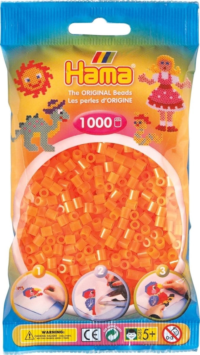 Hama Strijkkralen-oranje (04) 1000 stuks.