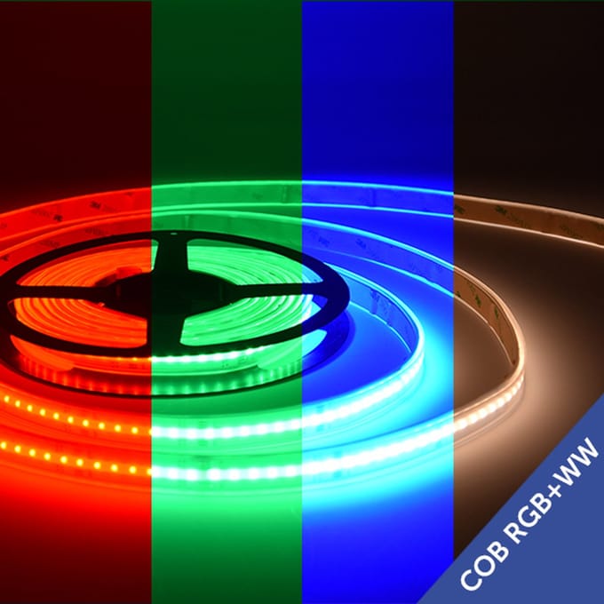 LED Strip COB 560 led/mtr IP65 Sil 19.2W RGBW 24V 15mm
