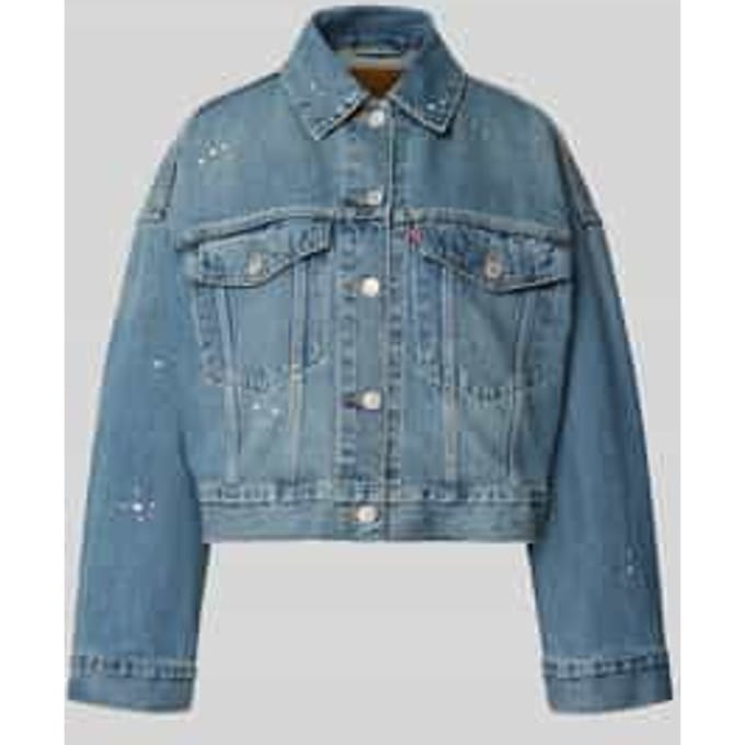 Loose fit jeansjack van zuivere katoen model 'LOOSE CROP TRUCKER'