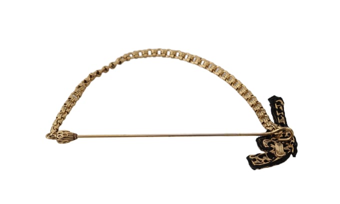 Dolce & Gabbana Reversspeld Gouden Messing Koper Revolver Broche