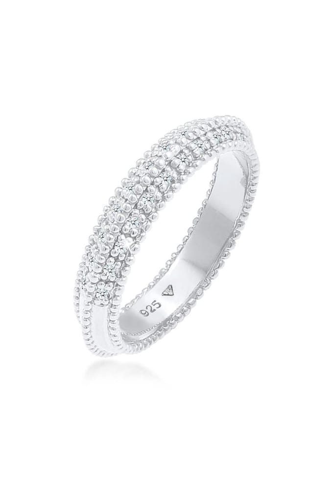 Elli PREMIUM - Ring - Damesring verlovingsdiamant (0,12 ct.) in 925 Sterling Zilver - Dames