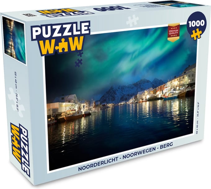Puzzel Noorderlicht - Noorwegen - Berg - Legpuzzel - Puzzel 1000 stukjes volwassenen