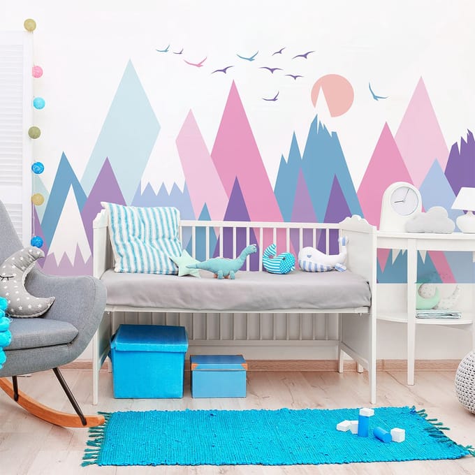 Kinderstickers met Scandinavische bergen (Mujka) 100 x 150 cm