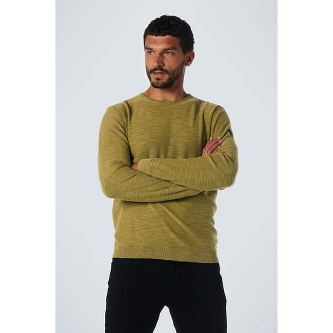 No Excess Pullover Crewneck Garment Dyed + Stone Washed Olive Größe: 3XL | Pullover Outlet | Herren | Grün