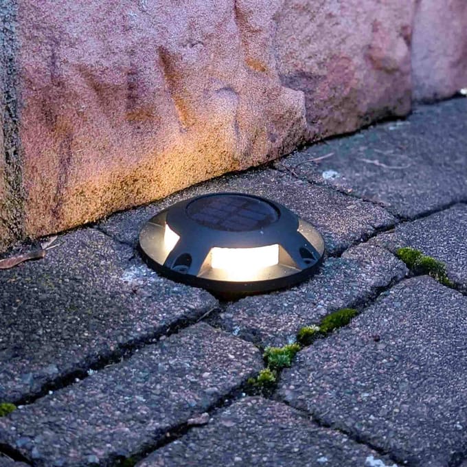 Prios LED vloerspot Selius op zonne-energie, antraciet, IP67