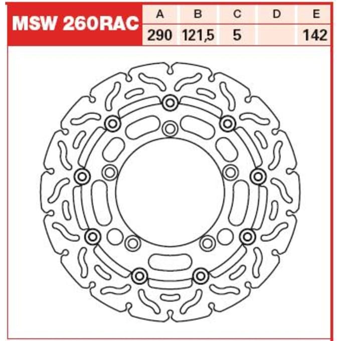 Remschijf TRW MSW260RAC, 1 Stuk