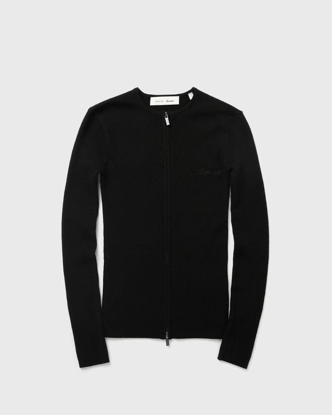 WMNS SIGNATURE RIB KNIT FITTED LONG SLEEVE ZIP UP TEE