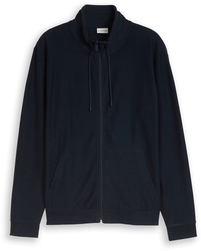 Tom Tailor - Sweatjack met opstaande kraag - Maat M - sky captain blue
