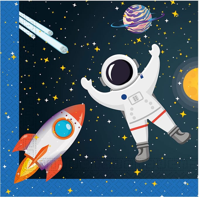 20 Space Rocket FSC servetten 33x33cm