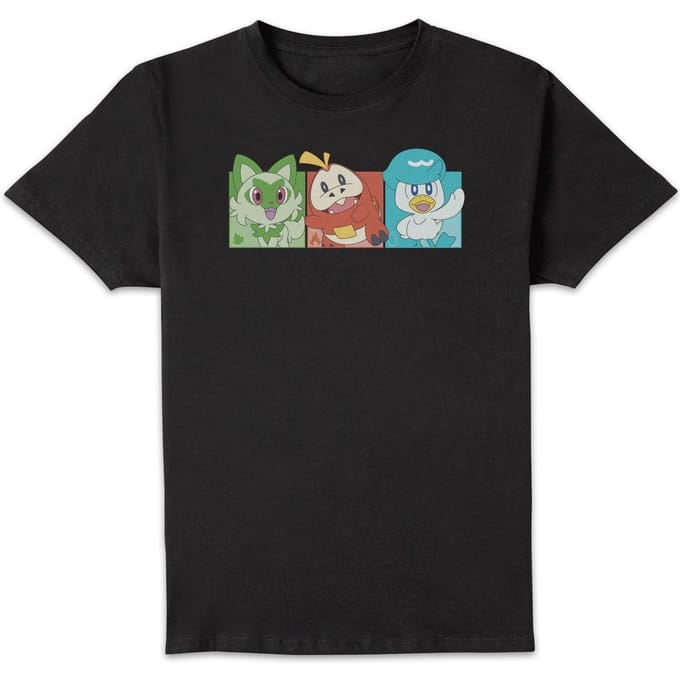 Pokémon 1st Starters Panels Unisex T-Shirt - Black - XXL
