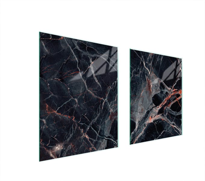 TMK ArtDeko - Serie Keukenbeschermer - Glas - 85x52 cm - Marble