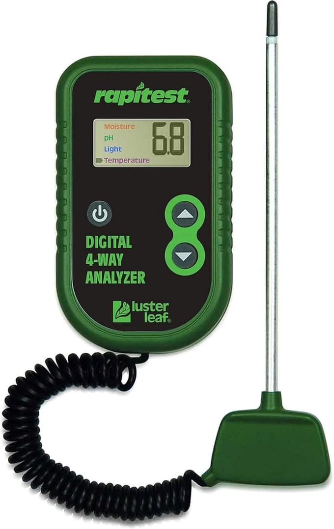 Digitale 4-Weg Grondtester: pH, Vochtigheid, Temperatuur en Lichtmeter voor Tuin