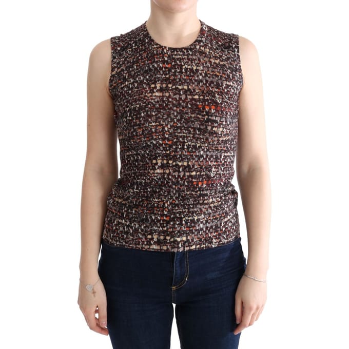 Dolce & Gabbana Dames Multikleur Print Gebreide Top Wol T-shirt