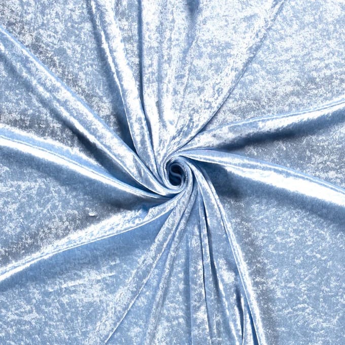 Velour de Panne Uni – Licht Blauw – Glimmend & Zacht – 165 g/m² – 147 cm Breed – Per Meter