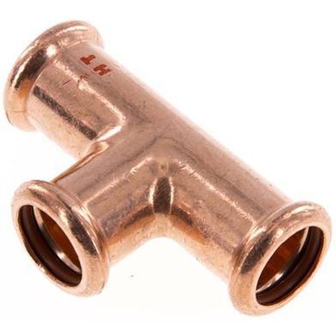 Tee Press Fitting - 18mm Persmof - Koperlegering