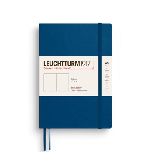 Leuchtturm1917 notitieboekje, softcover, medium a5, blanco, indigo