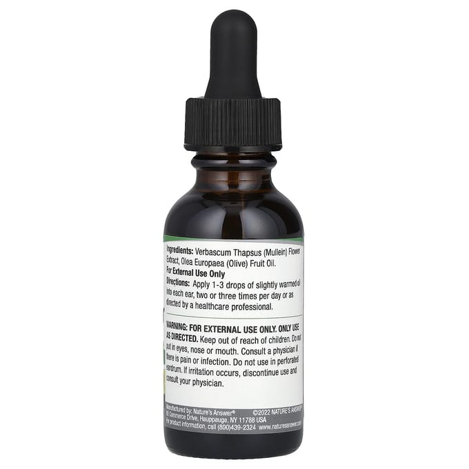 Nature'S Answer, Mullein Flower Ear Oil, Alcohol Free, 30Ml (1Fl Oz) black
