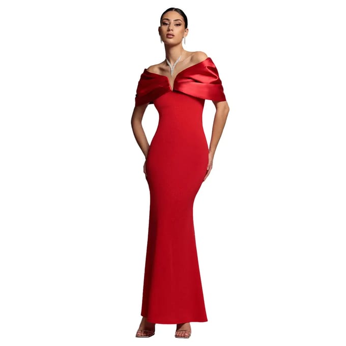 Satinavondjurk dames Goddiva Maxi